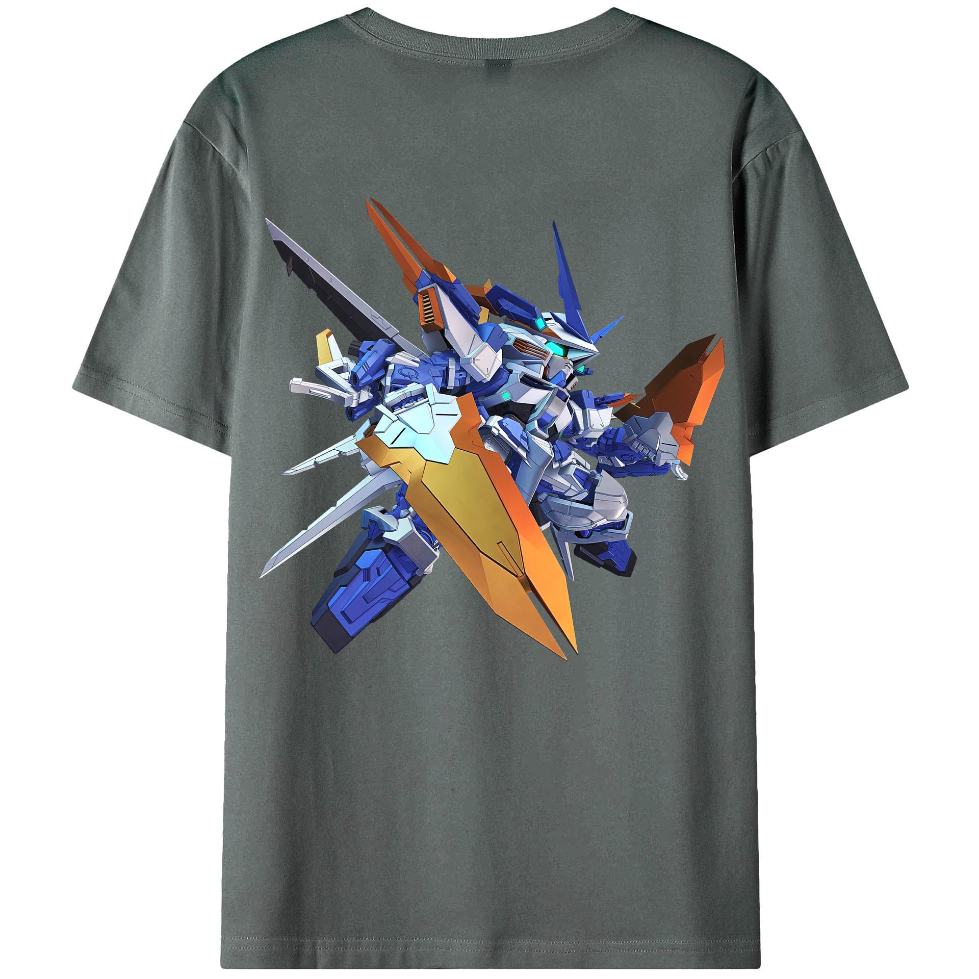 （画像用） 機動戦士ガンダム Mobile Suit Gundam 綿100％ メンズ半袖Tシャツ（バックプリント） 通気性